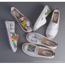 Chaussures de toile personnalisées bricolage blanc Scrawl Doodle Plimsolls